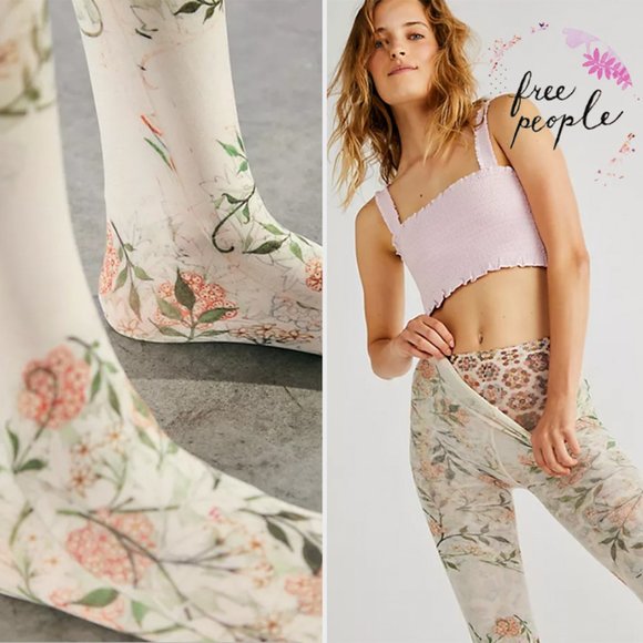 Free People Accessories - Free People ‘Be Coy’ Floral Opaque Tights